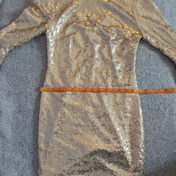 Lulu's gold shimmer sequin mini dress | Size medium (fits small!) โจ - Picture 12 of 16